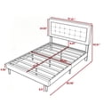 thumbnail image 2 of BSHTI Queen Size Platform Bed Frame with Square Tufted Upholstered Headboard – Solid Wood Frame, 12 Wood Slats, Center Support Leg, Under-Bed Clearance, No Box Spring Needed, 2 of 12