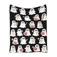 thumbnail image 2 of PYURTEP Halloween Blanket, Soft Cozy Flannel Throw Blanket with Ghost Flower Pumpkin Print, Decorative Blanket for Halloween Decoration, 59 x 39 inch, 2 of 6