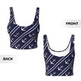 thumbnail image 6 of Sports Bras for Women Workout Tank Tops, White anchors diagonal cords navyblue Running Vest with Removable Cups, 6 of 7