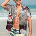 thumbnail image 7 of Pofeuu Christmas Snowman With Hat Print Hawaiian Shirt for Men Sleeves Casual Button Down Summer Beach Dress Shirts T-Shirts,X-Large, 7 of 7