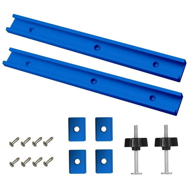 2T-Guide Rail Clamp Rails Made of Aluminium Alloy,400 mm T-Slot Track MitreRail Set,Groove SlidRail with M8/M6 Slider