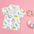 thumbnail image 4 of YUIVH Toddler Baby Boys Shirts Soft Comfort Summer Tops Children's Short Sleeve Tops Cute Lapel Cartoon Dinosaur Print Toddler Boy Button Down Shirts Breathable Comfort Toddler Clothes, 4 of 8