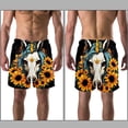 thumbnail image 3 of luoweisi Men's Beach Shorts Quick Dry Swim Trunks with Mesh Lining Sunflower Unicorn S, 3 of 5