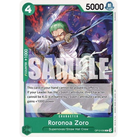 One Piece Legacy of the Master Common Roronoa Zoro OP12-036