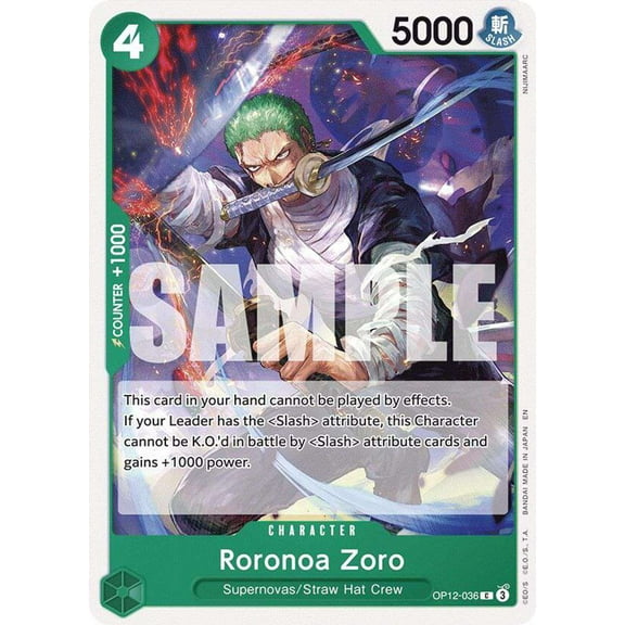One Piece Legacy of the Master Common Roronoa Zoro OP12-036