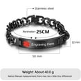thumbnail image 2 of Custom Emergency Medical Alert Bracelet - Free Engraving, Ships Next Day, Non-Tarnish Titanium Steel, Size 7.5-9.5 inches, Medical ID Bracelet for Men & Women, Durable & Comfortable, 2 of 19