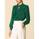 thumbnail image 2 of Dde San Patricio profesional Blusas de gade manlarcon cuello alto elegante pamujer  Verde L, 2 of 6