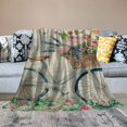 thumbnail image 2 of Chilfamy Flowers Bicycle Whimsical Print Throw Blankets for Chair Bedroom Sofa Bed Outdoor Travel, All Seasons Excellent Hand Feel Blanket 40x50in, 2 of 6