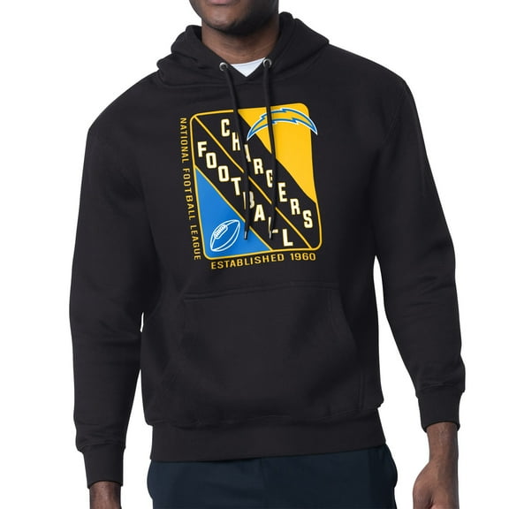 Men's Starter Black Los Angeles Chargers Shield Logo Pullover Hoodie