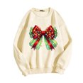thumbnail image 2 of WXLWZYWL Christmas Bow Sweatshirt for Women Santa Gingerbread Hoodie Shirt Christmas Tree Cake Shirt Gift For Her, 2 of 3
