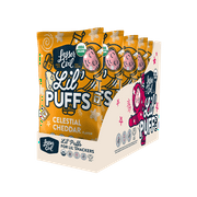 LesserEvil Lil' Puffs Organic Baby Snacks for Toddlers, Celestial Cheddar, 2.5 oz, 5 Count