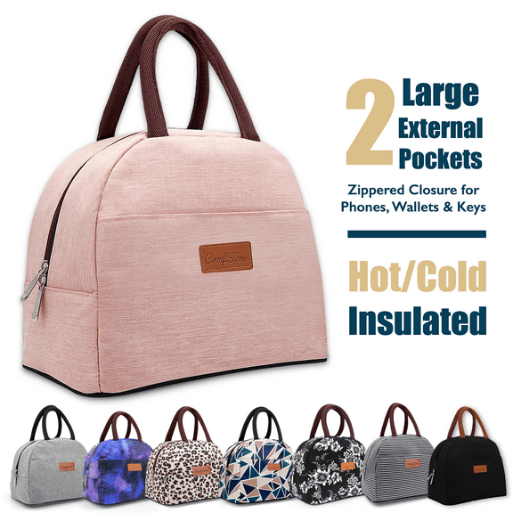 ComfiTime Lunch Bag - Insulated Lunch Box for Women, 8L or 14 Cans Large Capacity Cooler Bag for Adults & Teen, Cute Aesthetic Lunch Tote for Work, School, Extra Zippered Pocket for Wallet & Phone