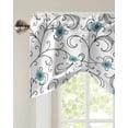 thumbnail image 2 of Blue Floral Pattern Kitchen Valance Curtain Window Valance for Living Room Bedroom Tie Up Valance Curtain, 2 of 6