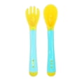 thumbnail image 3 of Silicone Pocket Bib for Baby with Matching Spoon and Fork, Aqua, 3 of 4