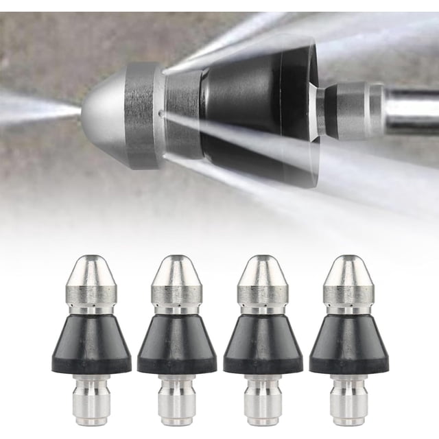 Xihbxyly Boquilla para Alcantarillado, Limpieza de Tuberías a Alta Presión, Diseño de Flujo de Aire Inverso, Eliminación Eficiente de Obstrucciones, Uso Residencial y Comercial, Conector de 1/4 de Pu