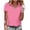 Pink, variant on Kinrui Women's Short Sleeve T-Shirts Summer Elegant V Neck Zipper Collared Golf Tops Slim Fitted Dressy Blouses Blue 2XL