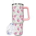 thumbnail image 1 of 40 oz Tumbler With handle and straw,Pineapple Stainless Steel Cup Extra Large Vacuum Double Wall Insulated Tumblers Travel Mug,Hot and cold beverages Car Cup, 1 of 6