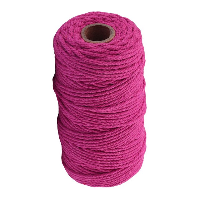 Cuerda de algodón hecha a mano, 3 mm de diámetro, de un solo color, tejidas para manualidades, cuerdas de 100 m, rosa roja 1 Rollo sidaley HA5320-03B