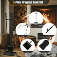 thumbnail image 5 of Kadyn Fireplace Accessories Set,Fireplace Tools,Fireplace Toolset,5-Piece Fireplace Tool Set with Tong Brush Shovel Poker Stand-Black, 5 of 8