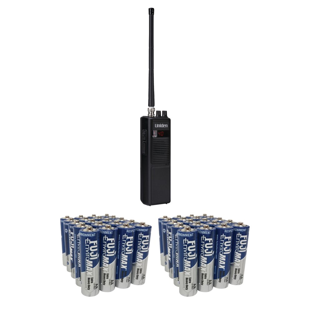 Uniden PRO401HH 40Channel Handheld CB Radio & Fiji AA 40 PK Walmart