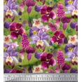 thumbnail image 1 of Soimoi Green Poly Georgette Fabric Pink & Purple Floral Watercolor Print Fabric by The Yard 52 Inch Wide, 1 of 1