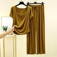 thumbnail image 2 of RXMEKW Ensemble de Pyjama pour Femmes, Ensemble de Détente 2 Pcs en Mélange de Lin avec Encolure Ronde et Coupe Ample pour Tenue d'Intérieur et Tenue Décontractée, 2 of 5