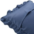 thumbnail image 5 of PiccoCasa Satin Pillowcase Ruffled Pillow Shams Set of 2, Standard Navy, 5 of 8