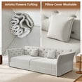 thumbnail image 6 of FFH Sofa Bed Queen Pull Out, 74.4" Convertible Sleeper Sofa with Flower Tufted Design, Velvet Couch for Living Room, Gray, 6 of 14