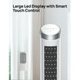 thumbnail image 4 of DREO Tower Fan for Home 40 inch, 90° Oscillating Bladeless Fan with Remote, 5 Speeds, 4 Modes, 12H Timer, LED Display with Touch Control, Quiet Floor Fan for Bedroom, White, 4 of 6