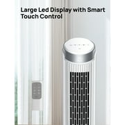 DREO Tower Fan for Home 40 inch, 90° Oscillating Bladeless Fan with Remote, 5 Speeds, 4 Modes, 12H Timer, LED Display with Touch Control, Quiet Floor Fan for Bedroom, White