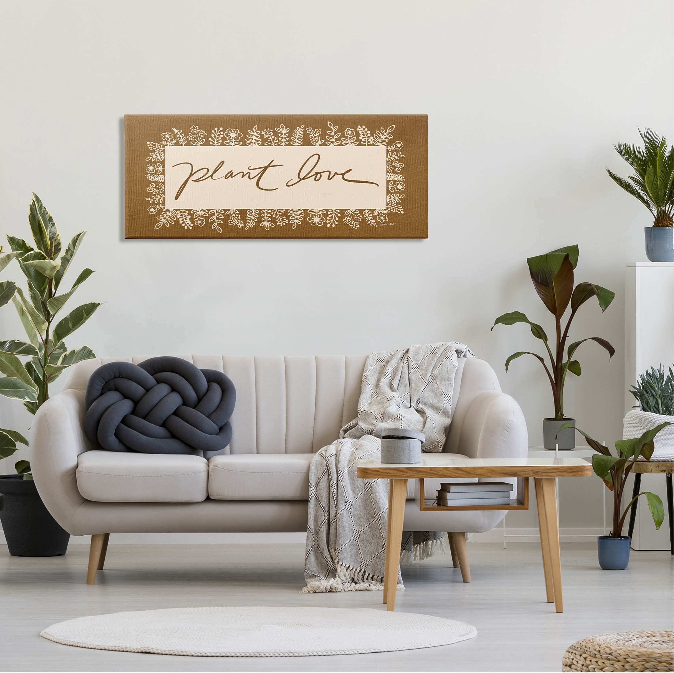 Stupell Industries Plant Love Botanical Phrase Graphic Art Gallery Wrapped Canvas Print Wall Art, Design by Anna LaPoint