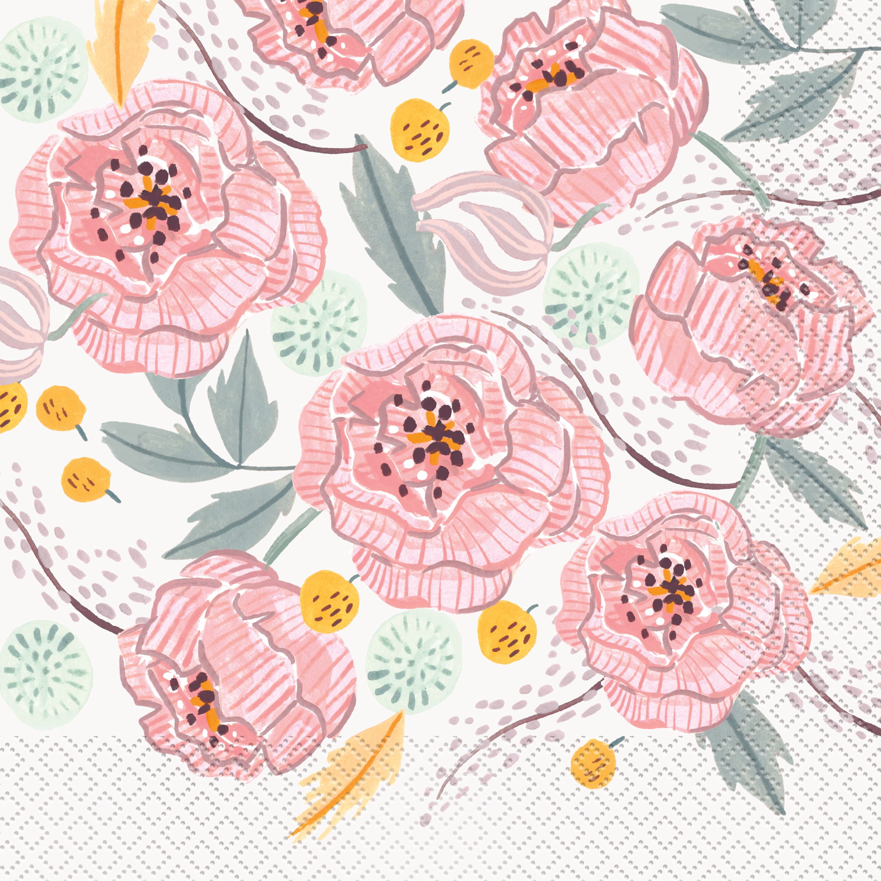 floral paper plates and napkins