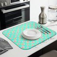 thumbnail image 3 of Pioneer Flower Floral Print Pattern Kitchen Dish Drying Mat 1 Pack, Ultra Absorbent Microfiber Drainer Mat, 16"x18", 3 of 6