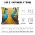 thumbnail image 5 of Orinice Peacocks Graphic Decorative Cotton Linen Throw Pillow Cover for Home Couch Living Room Bed Sofa Aesthetic Decorative Summer Style 1PC 18x18in, 5 of 5