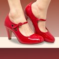 thumbnail image 3 of Chase & Chloe Mary Jane Shoes Women Oxford Pumps - Cute Low Kitten High Heels - Retro Vintage Shoes for Women 1950s Mary Janes Round Toe Shoe with Ankle Strap - Women Dress Shoes, 3 of 6