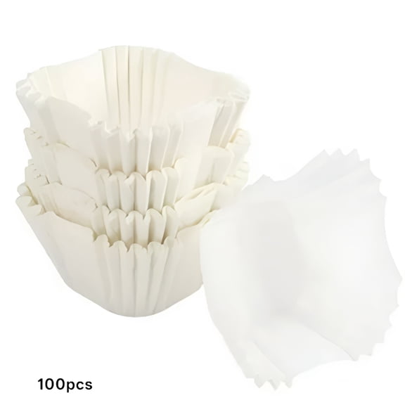 ACDANC 100 Count White Cupcake Liners Square Baking Cups For Baking Paper Cupcake Liners No Smell Food Grade&Grease