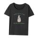 thumbnail image 3 of Camiseta para mujer, ropa de calle, camisetas de manga corta, camisetas cómodas con cuello redondo, camisetas básicas para caminar, desplazarse, viajar gris oscuro Yinane Manga corta, 3 of 8