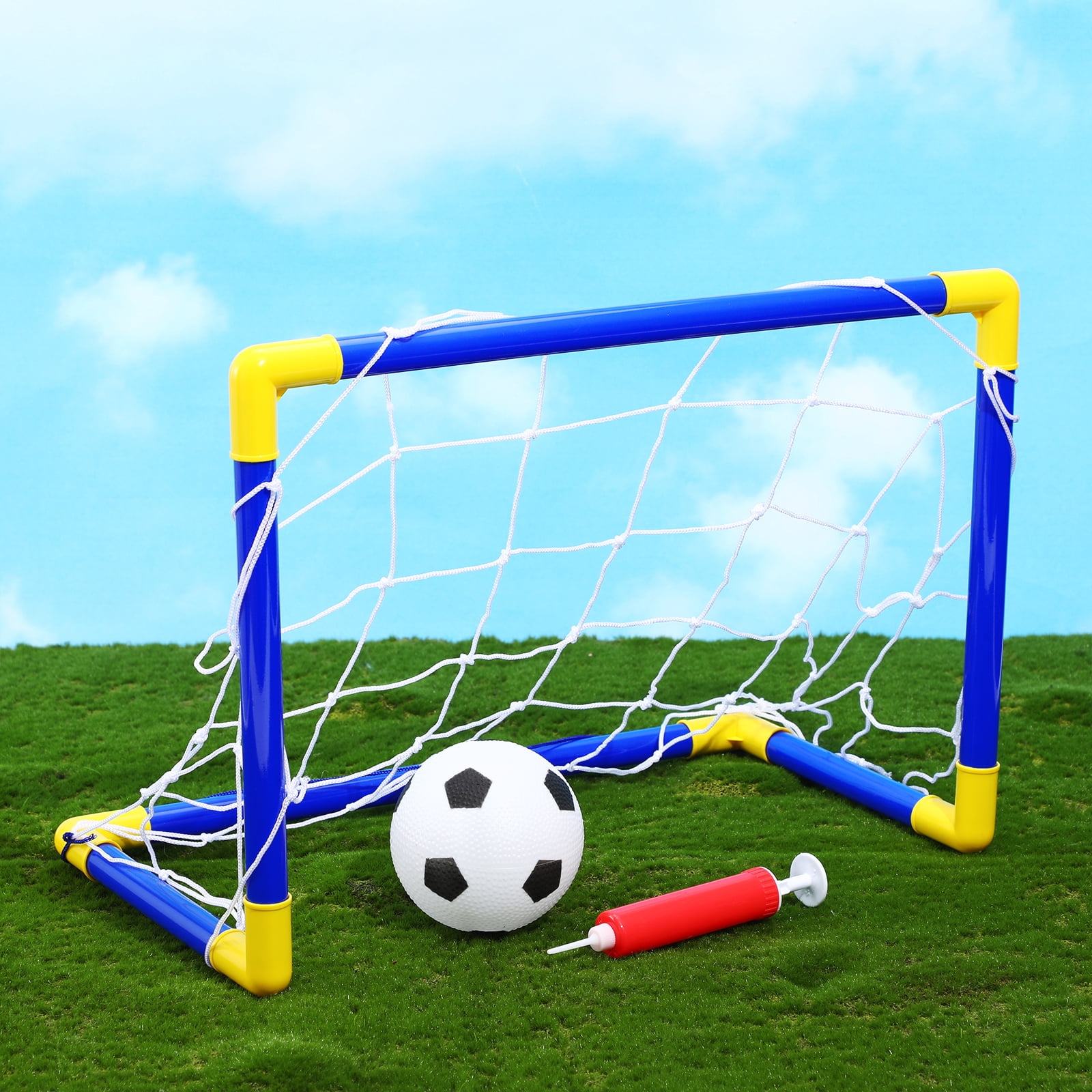 Portable Mini Soccer Goal Set with Ball & Pump, 17.6x12.5x9.9 in