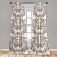 thumbnail image 2 of Jungle Theme Window Curtains, Bitonal Illustrated Ivy Pattern With Neutral Colors Boho Exotic Forest Art, Lightweight Decor 2-Panel Set with Rod Pocket, Pair of - 28"x95", Dimgray Pearl, by Ambesonne, 2 of 3