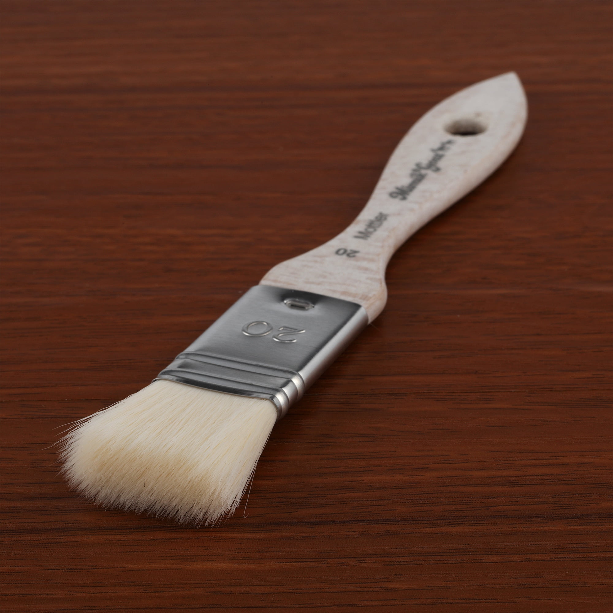 Mimik Synthetic Goat Hair Mottler Paint Brush 3/4" - Short Handle Flat Watercolor Brush- Soft, Absorbent, Synthetic Paint Brush for Watercolor, Oil & Acrylic- Rust-Proof Ferrule- Handmade in Germany