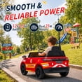 thumbnail image 4 of UBesGoo Licensed Land Rover 12V Kids Fire Rescue Ride On Car, Powered Ride on with Remote Control, Detachable Handheld Microphone, Siren & Emergency Lights, Bluetooth, Ages 2-5, 4 of 11
