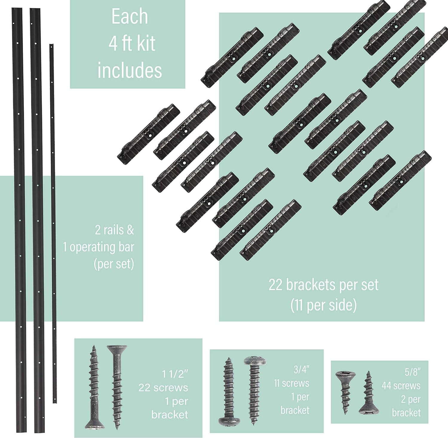 Flex-Fence, Decorative Versa Fence Louver System, Perfect for Gardens, Patios and Outdoor Spaces, Indoor and Outdoor Use, 3 Pack