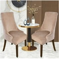thumbnail image 4 of BOGUANG Housse de Chaise à Dossier Ailé en Velours, Housses de Chaise Extensibles, Housse de Fauteuil Réutilisable Lavable en Spandex Doux Incliné (Sable, Ensemble de 4), 4 of 7