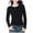 Q548-Black, variant on Women's Seamless Layering Shirts Solid Color Long Sleeve Crew Neck Underwear Shirts Lightweight Breathable Stretch Fitted Inner Top Warm Winter Base Layer,Sizes M