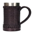 thumbnail image 1 of Fiudx Ofertas y liquidaciones Vaso de cerveza de barril de madera tejida vintage, taza de acero inoxidable de gran capacidad de resina tridimensional, taza de agua, taza de café con asa, 1 of 2