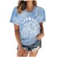 thumbnail image 2 of Blusa de manga corta con cuello redondo y estampado de lazo suelto para mujer Pompotops hfajkhk140609, 2 of 9