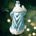 thumbnail image 3 of Arctic Whispers Santa Glass Christmas Ornament, Snowy Winter Theme with Light Blue Robe, 3 of 5