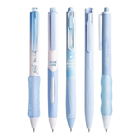 Lvgun 5 Pcs Pastel Gel Ink Pen Set,Cute Note Taking 0.5Mm Fine Point Retractable Black Ink Pens for Journaling,Office Supplies Classroom Supplies