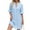 Sky Blue, variant on Busydd Womens Dresses Solid Color Spring Summer Dress V Neck 1/2 Sleeve Casual Dress Breathable Comfy Mini Sundresses for Women