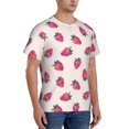 thumbnail image 2 of Bixox Men's Hand Drawn Strawberry Printed Short Sleeve Skinny Athletic T-Shirt, 2 of 6